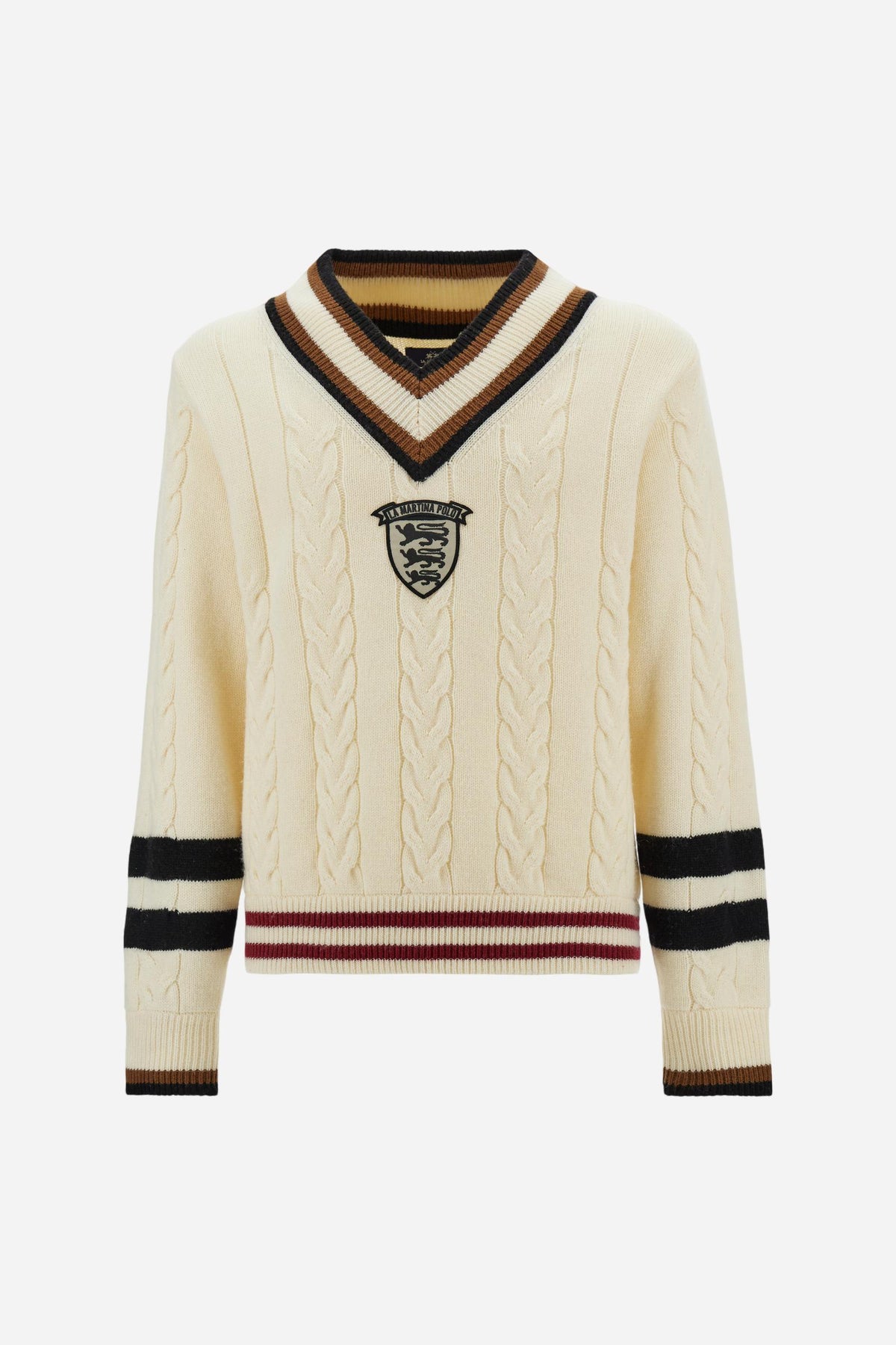 Men's cable knit sweater in Lambswool - Eddie