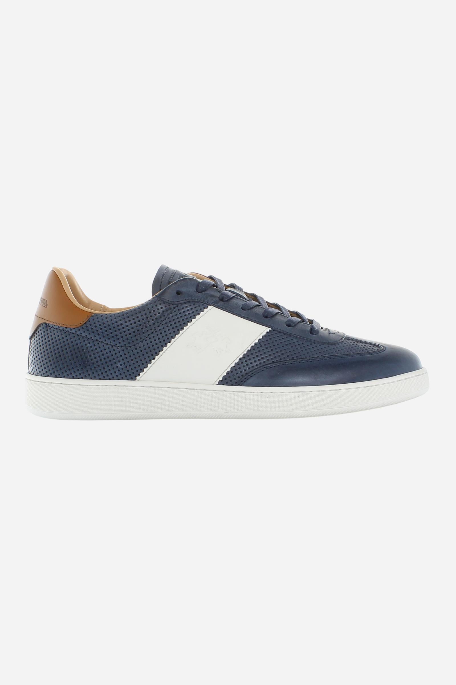 Sneakers Homme en Cuir Végétal avec Bande Contrastée – Core Sage