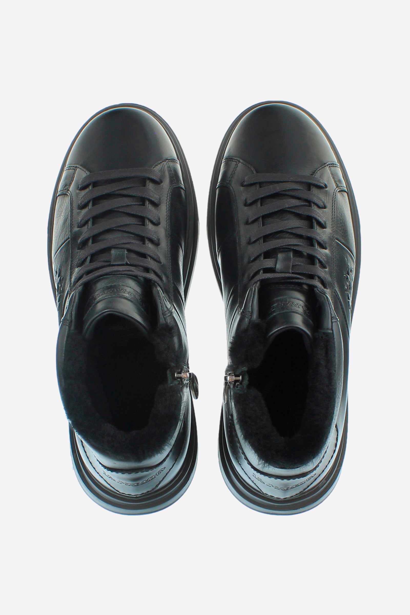 Men's high trainer in leather