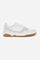 Women's vintage basketball shoe made of soft vegetable leather with colourful and tone-on-tone suede inserts for an interesting and dynamic visual effect. The raised, cushioned two-tone rubber sole provides comfort and style. The iconic perforated pattern and technical leather inserts ensure lightness and breathability. The padded tongue, covered in leather with fabric insert, features the embroidered La Martina logo. The Field 85 logo is embossed on the patch, adding a distinctive touch. - WHITE/WHITE