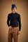 Men's long sleeve merino wool polo - Evaristo