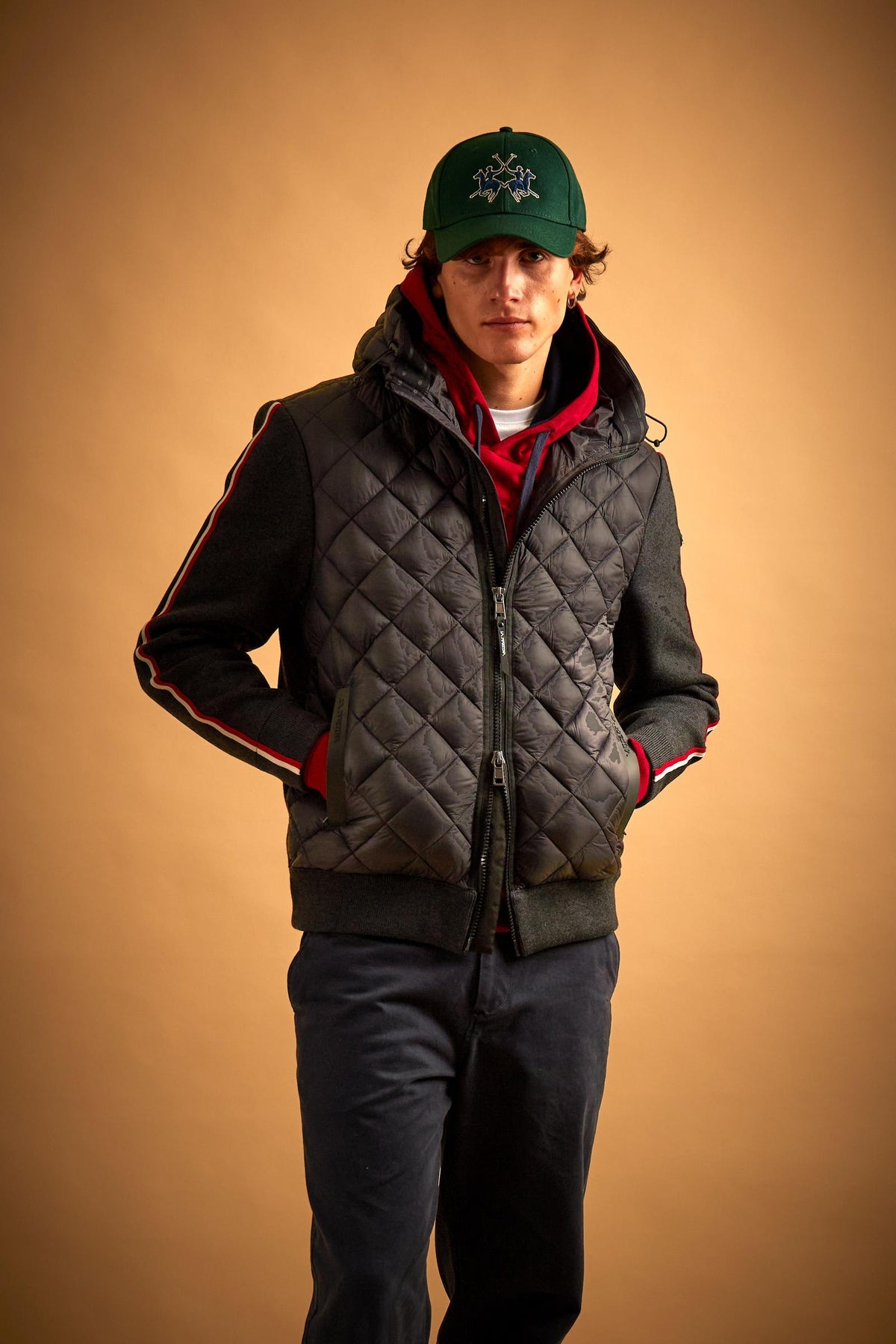Hybrid jacket with hood in quilted nylon - Daniel