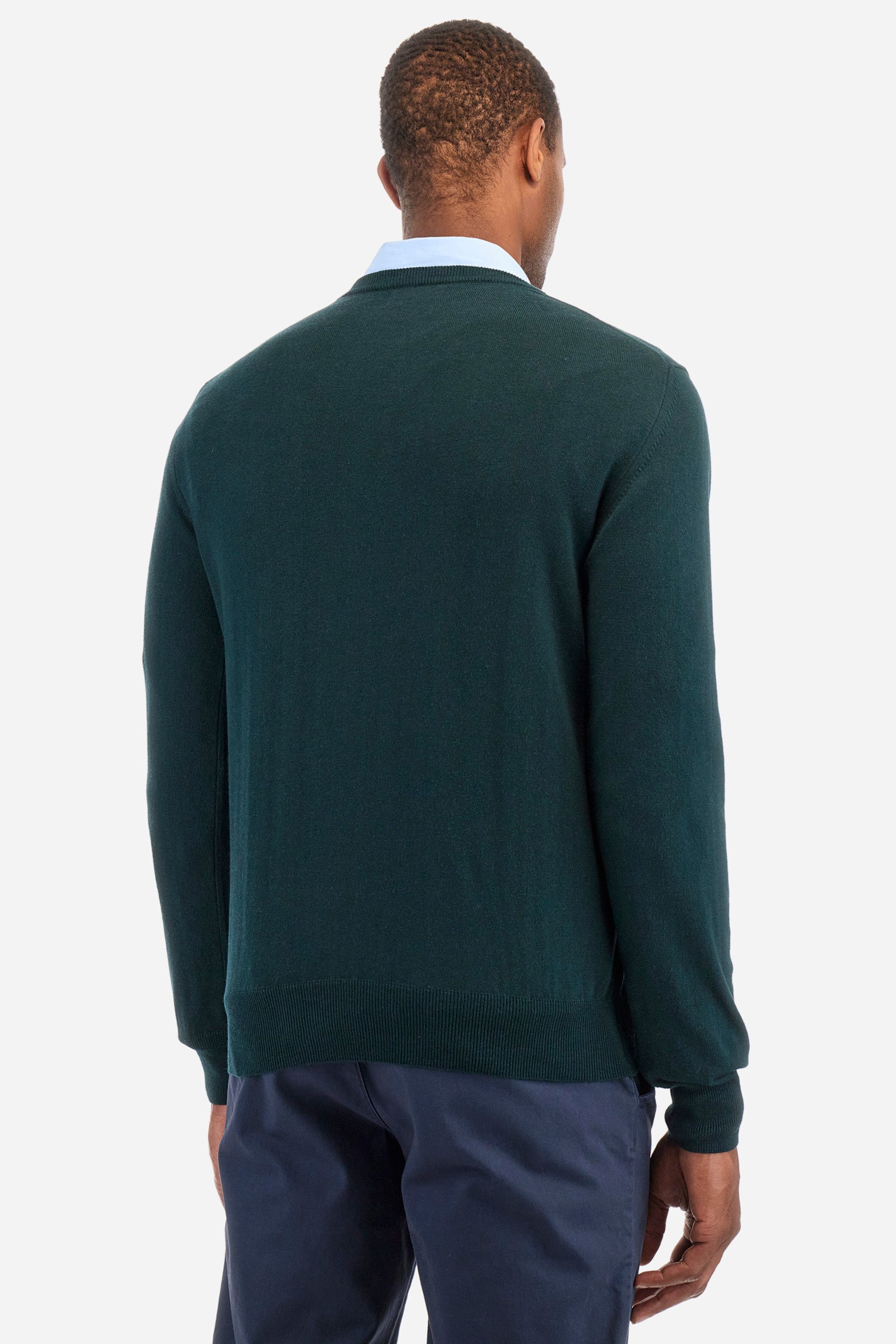 Regular fit pullover in cotton and wool - Zayden