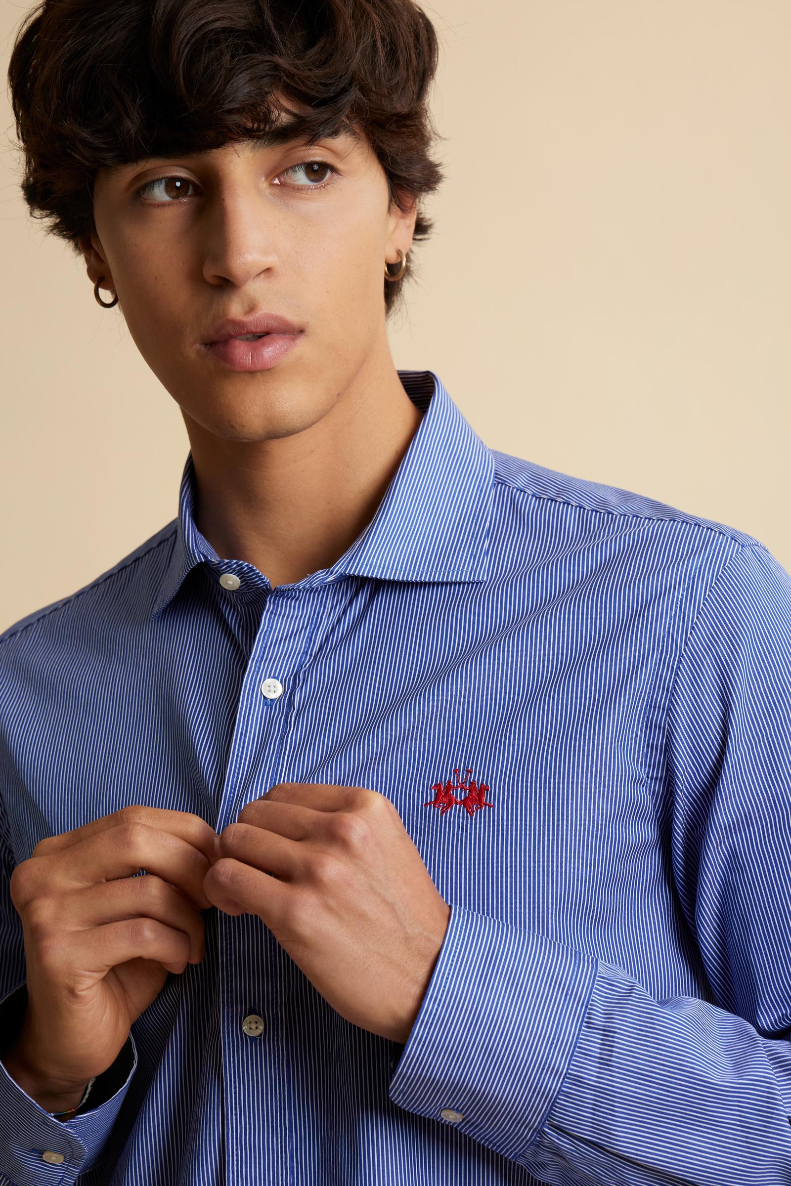 Men’s cotton poplin micro-stripe shirt - Innocent