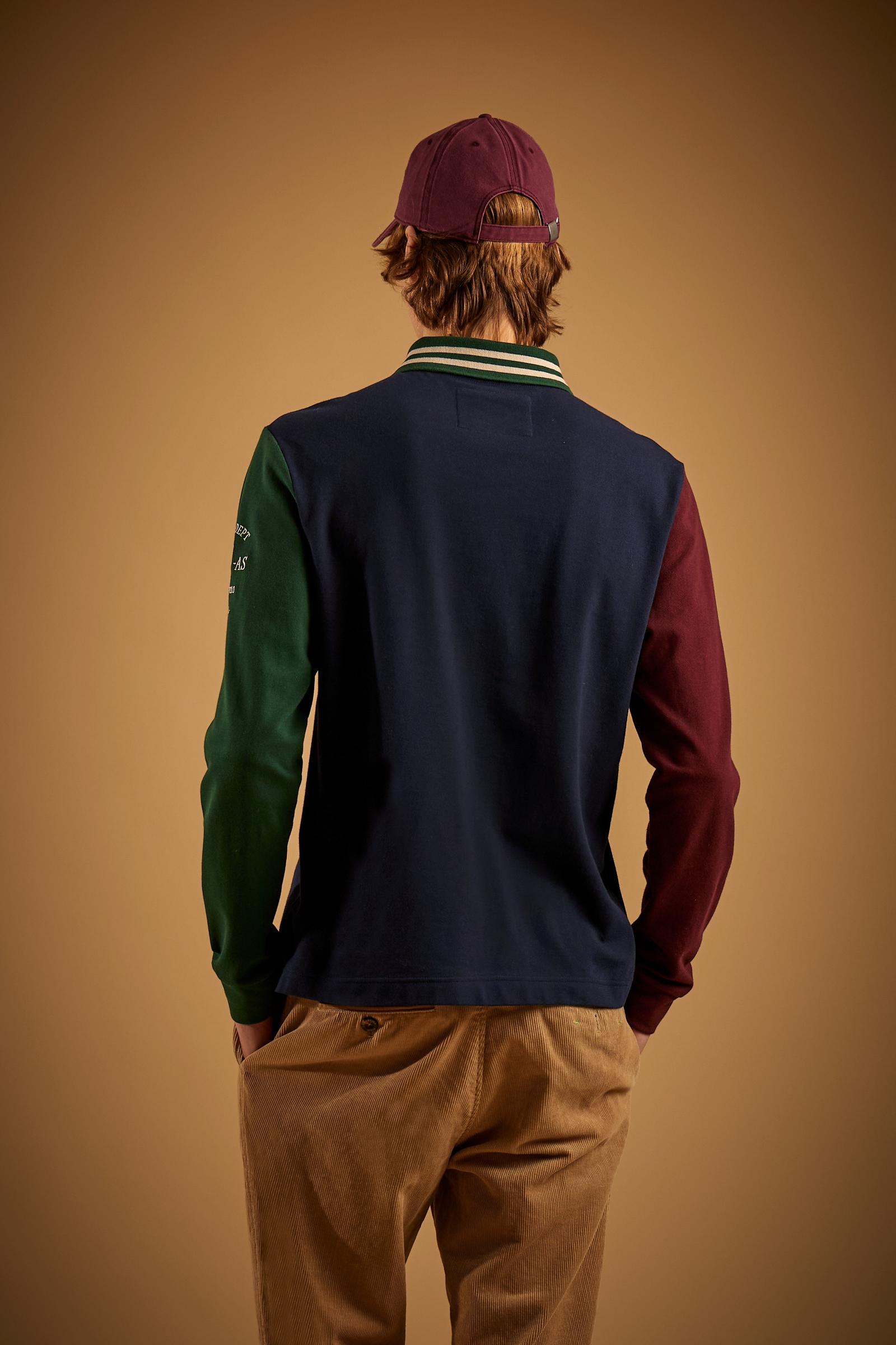 Herrenpoloshirt aus Piqué mit farblich abgesetzten Ärmeln - Desmond