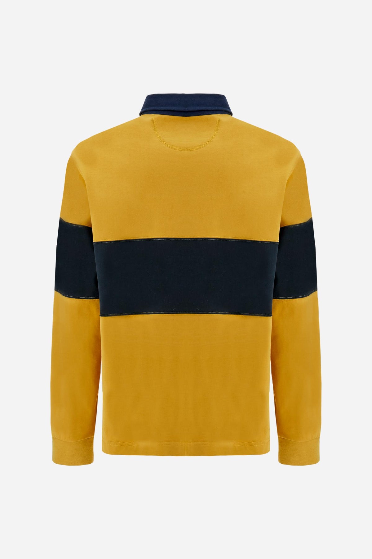 Men's long-sleeve polo shirt in Diamond cotton jersey