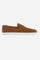 Men’s suede loafers with strobel construction and contrast EVA sole. Tone-on-tone side logo. - COGNAC                                                                                                                                                                                                                                                                                                                                                                                                                           