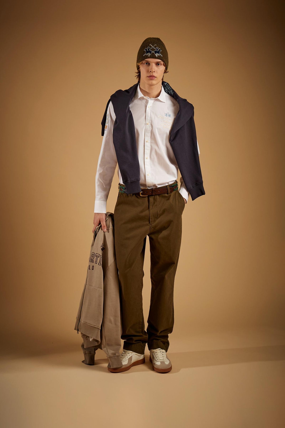 Men's stretch poplin shirt with polo embroidery - Innocent