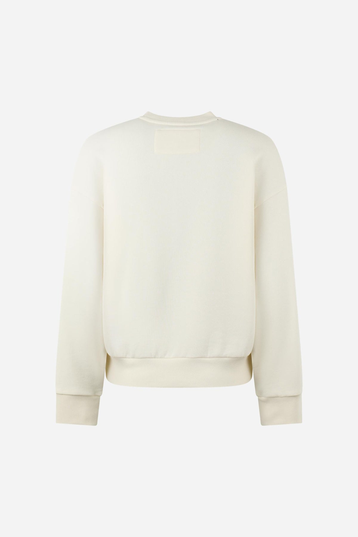 Soft brushed cotton fleece sweatshirt with ribbed crew neck, cuffs, and hem. Comfortable regular fit with contrasting sweatband and subtle embroidered logo. - Pristine