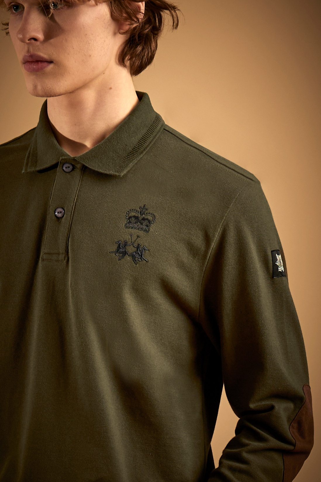 Men's long sleeve cotton piqué polo Guards - Edred