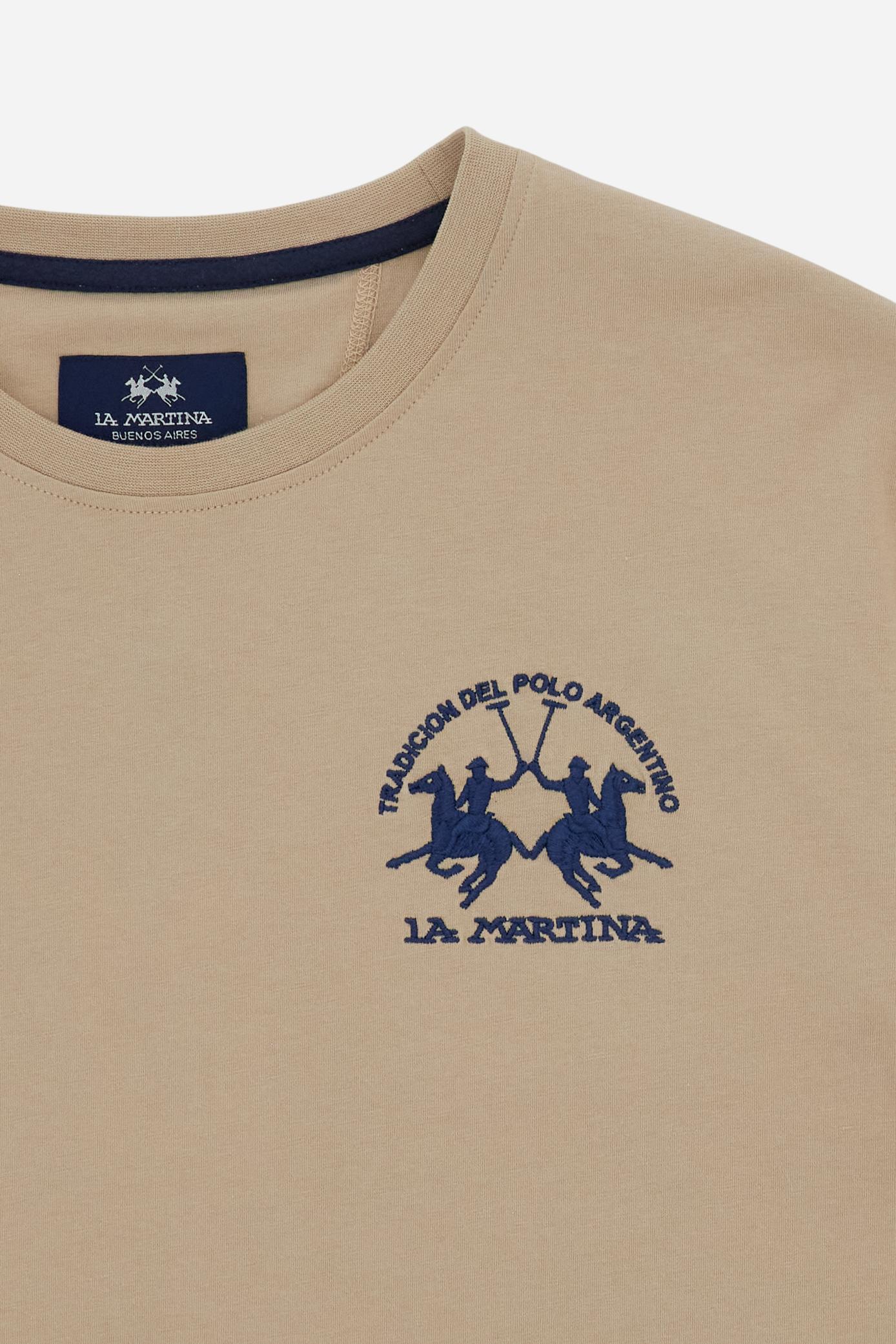 Men’s cotton jersey T-shirt with regular fit and iconic team logo embroidered on the chest. - Humus                                                                                                                                                                                                                                                                                                                                                                                                                             