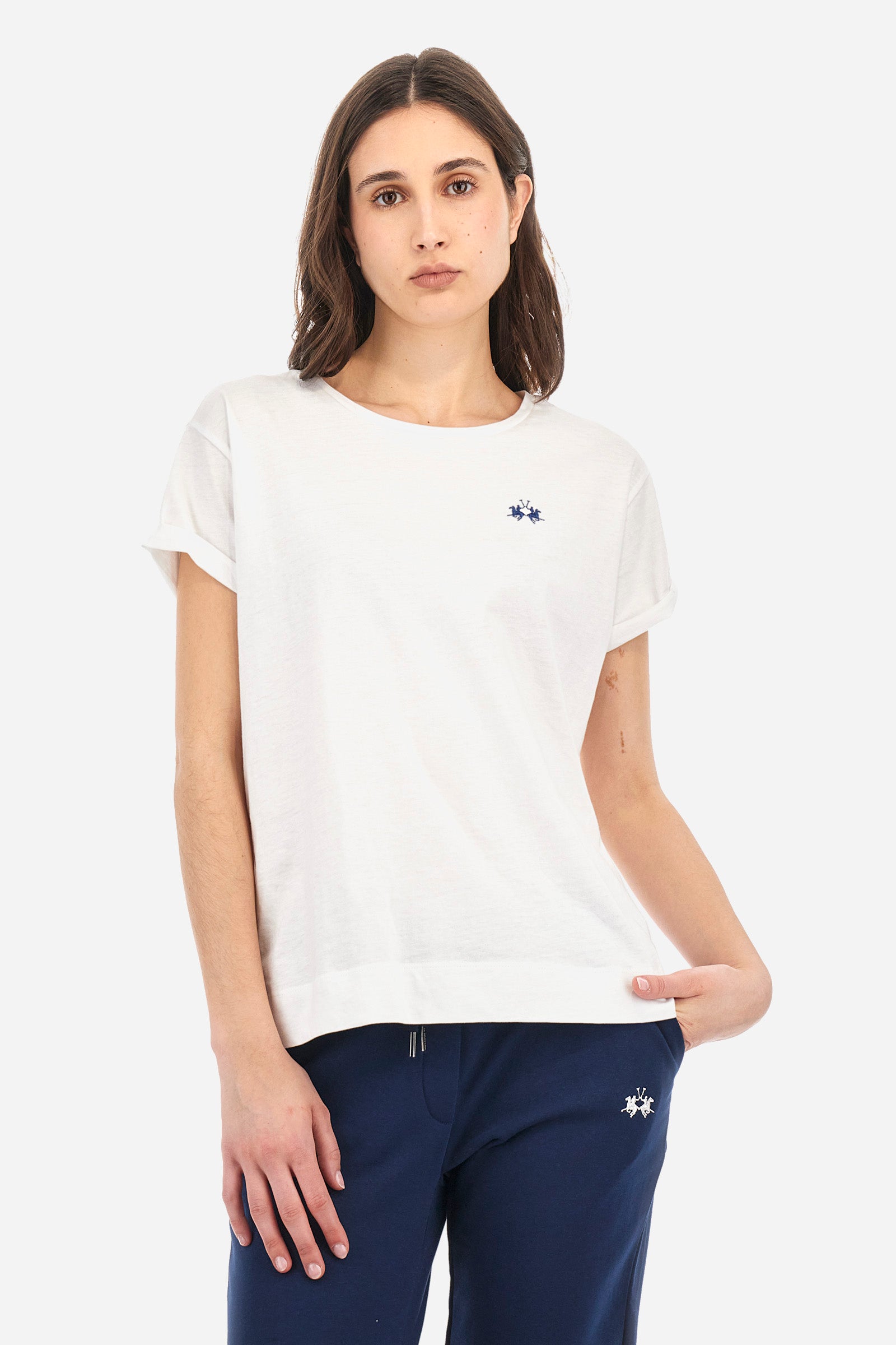 Damen-T-Shirt mit Polo Crew Stickerei - Agar