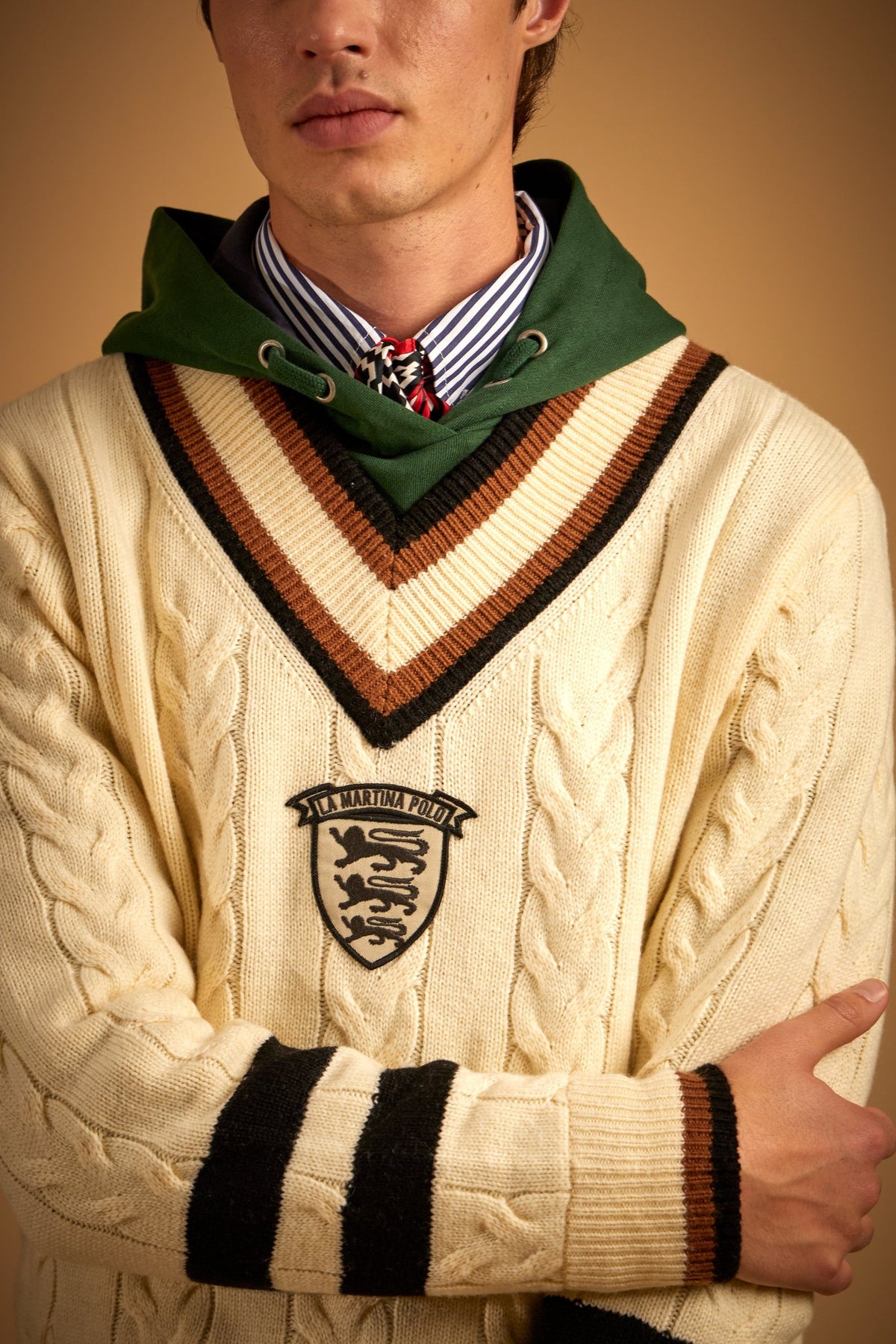 Men's cable knit sweater in Lambswool - Eddie