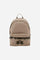 Backpack in matte technical canvas with eco-leather contrast details and applied maxi logo, modern and minimal design. - Gaucho / Olive                                                                                                                                                                                                                                                                                                                                                                                         