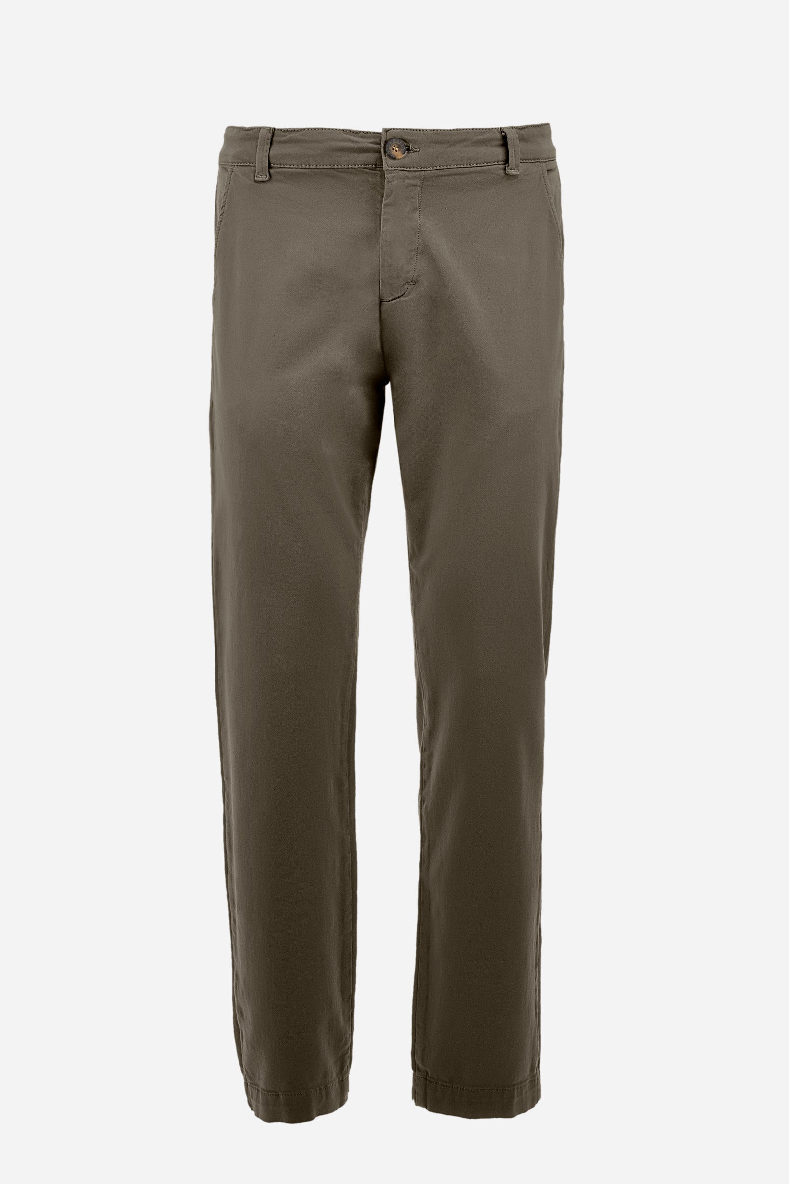 Pantalón chino de algodón elastizado y corte recto - Zivon