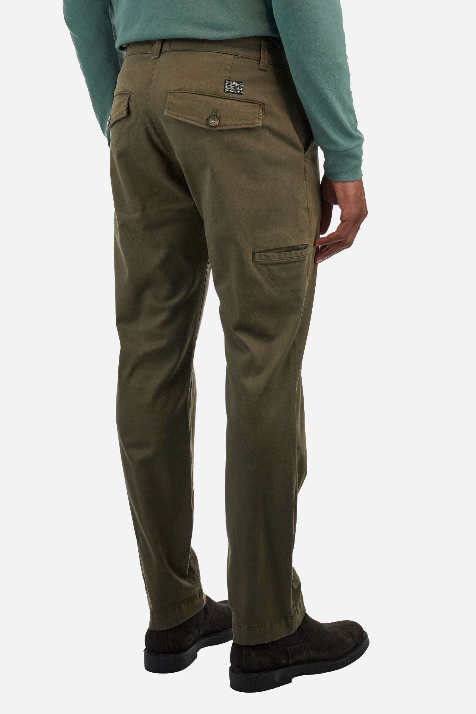 Pantalone chino regular fit in cotone elasticizzato - Zivon