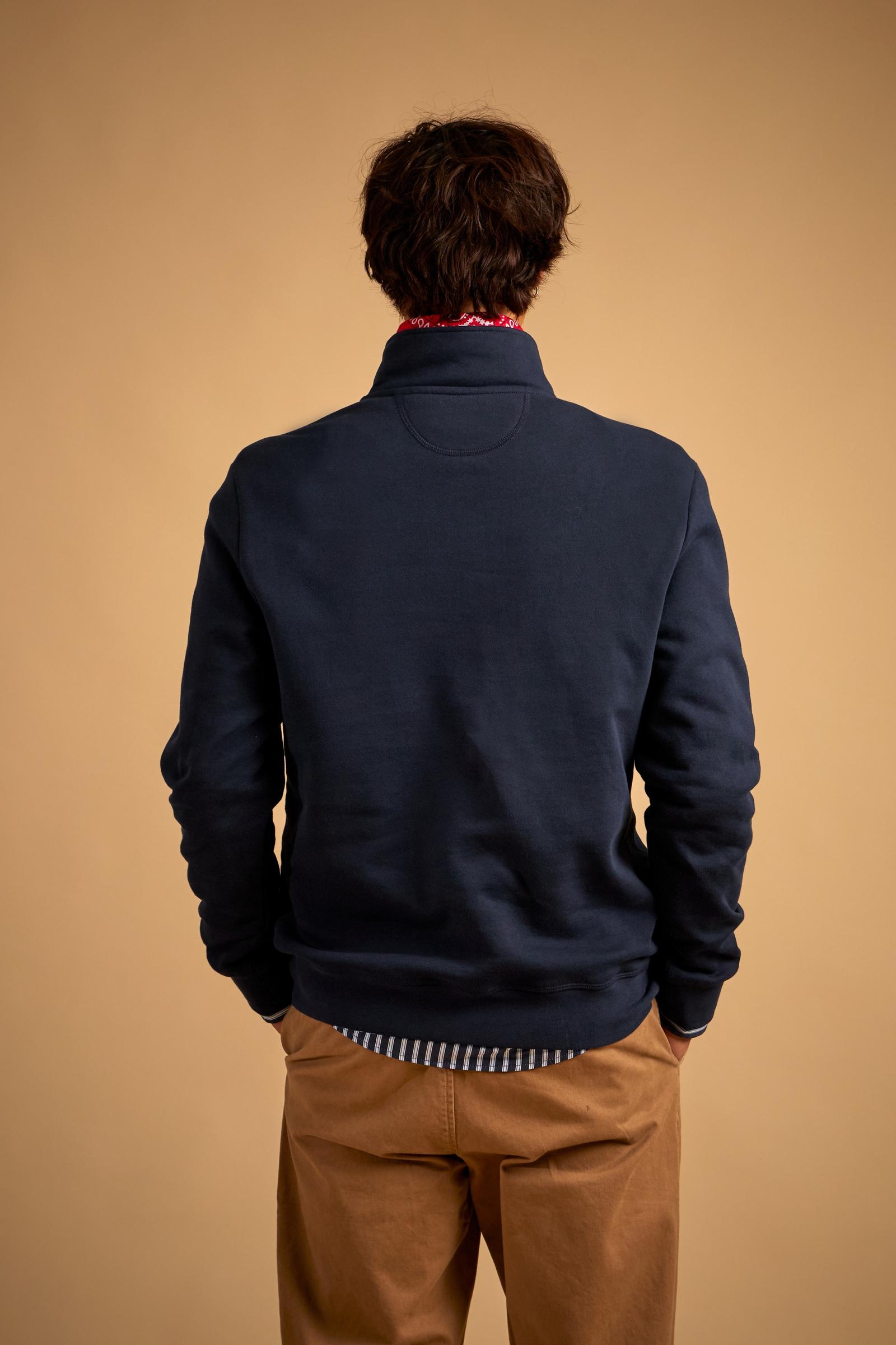 Men's half-zip sweatshirt in brushed cotton Cortina - Dominic