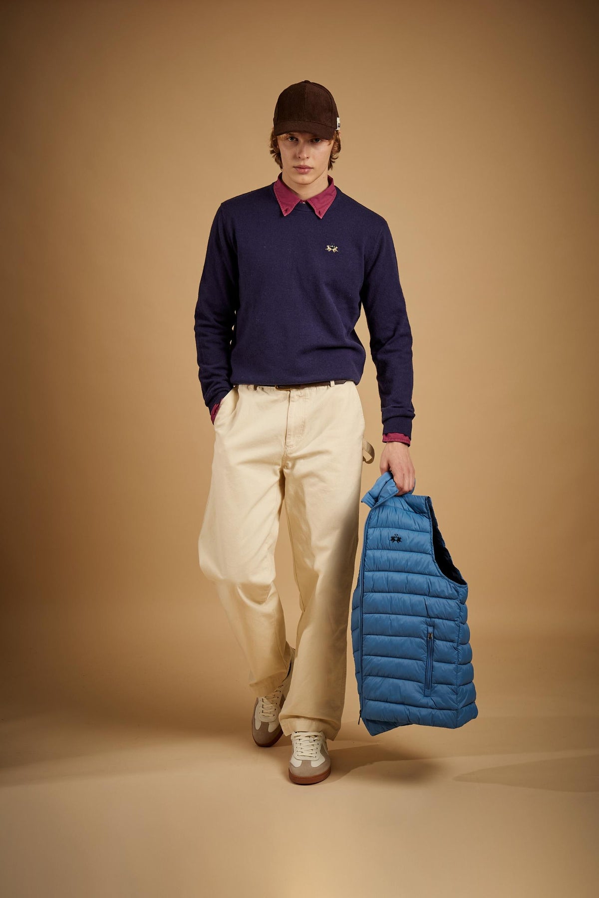 Men's sleeveless nylon down jacket with small logo - Damir