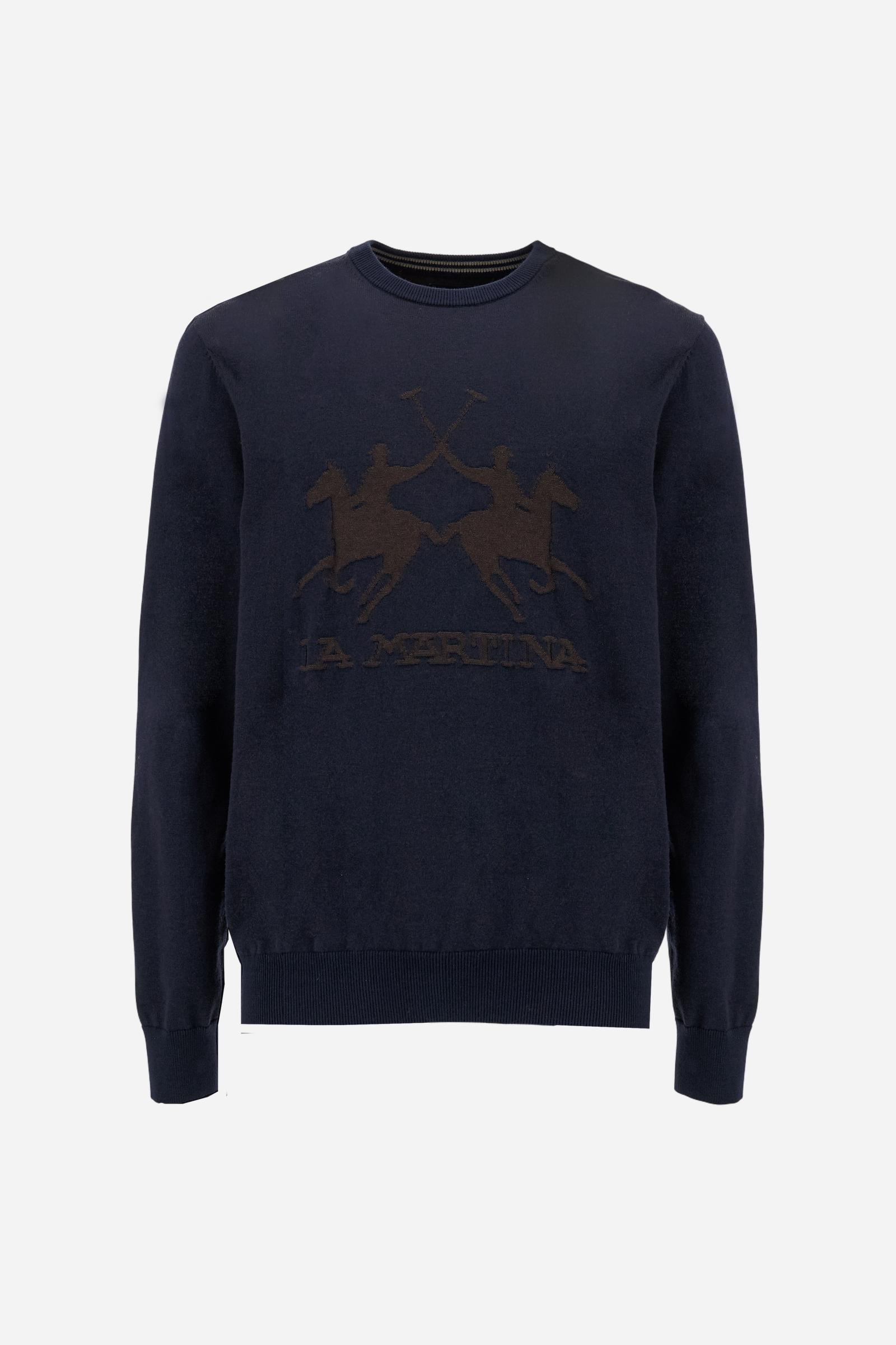 MAN CREW NECK SWEATER WOOL COT