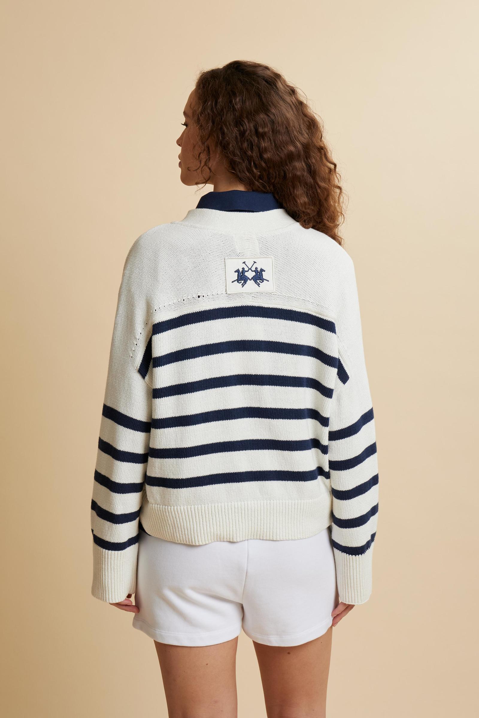 Women’s striped cotton cardigan - Cesaria