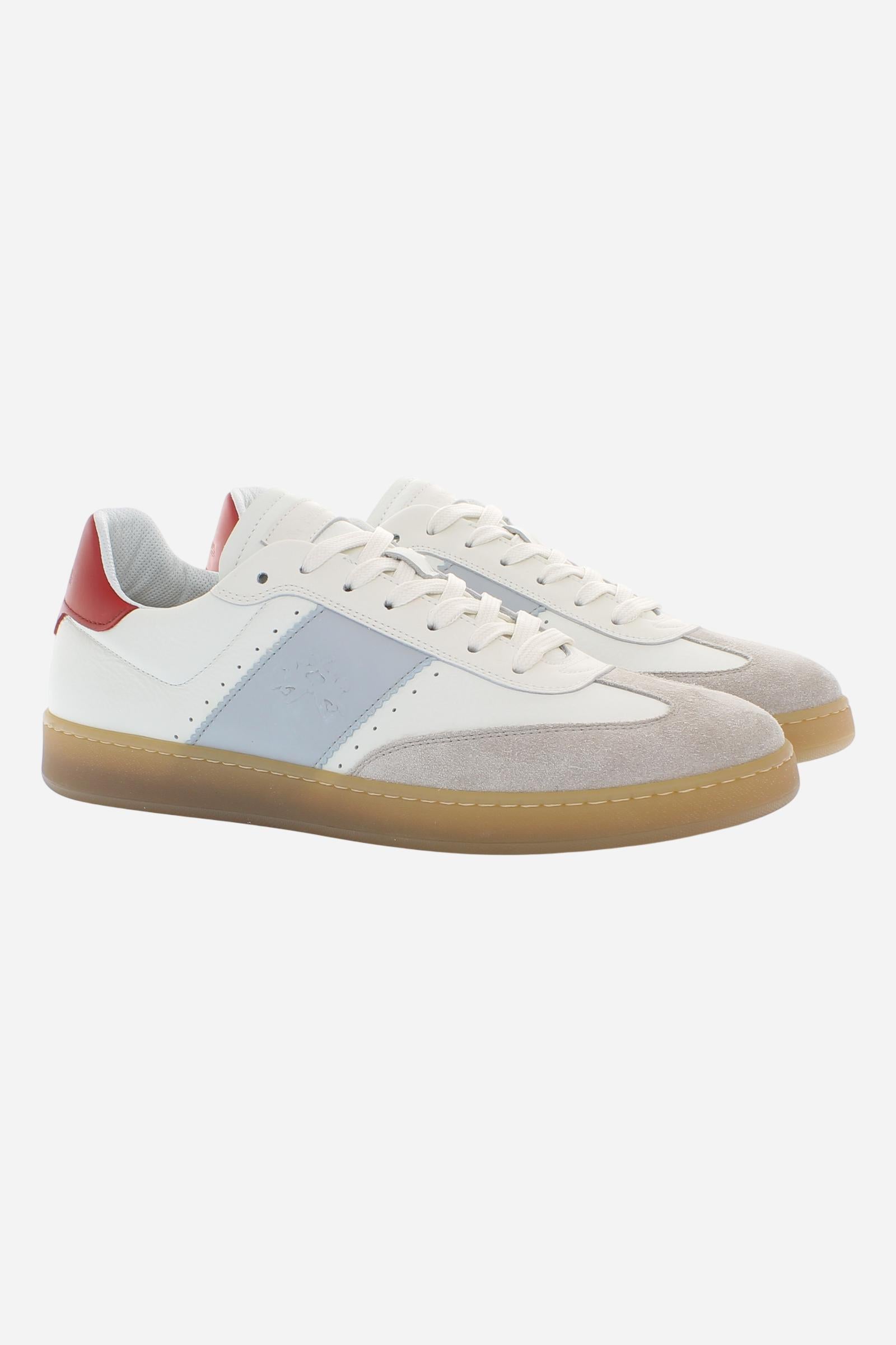 Men’s Retro Court Sneakers in Leather and Suede Split – Sage