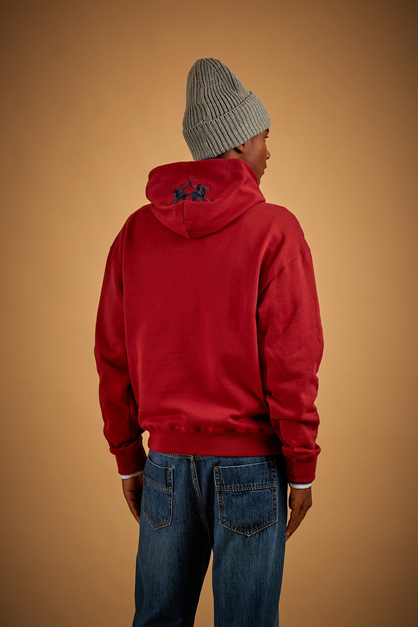Herren-Sweatshirt mit Kapuze aus angerauter Baumwolle Harvard - Dubh