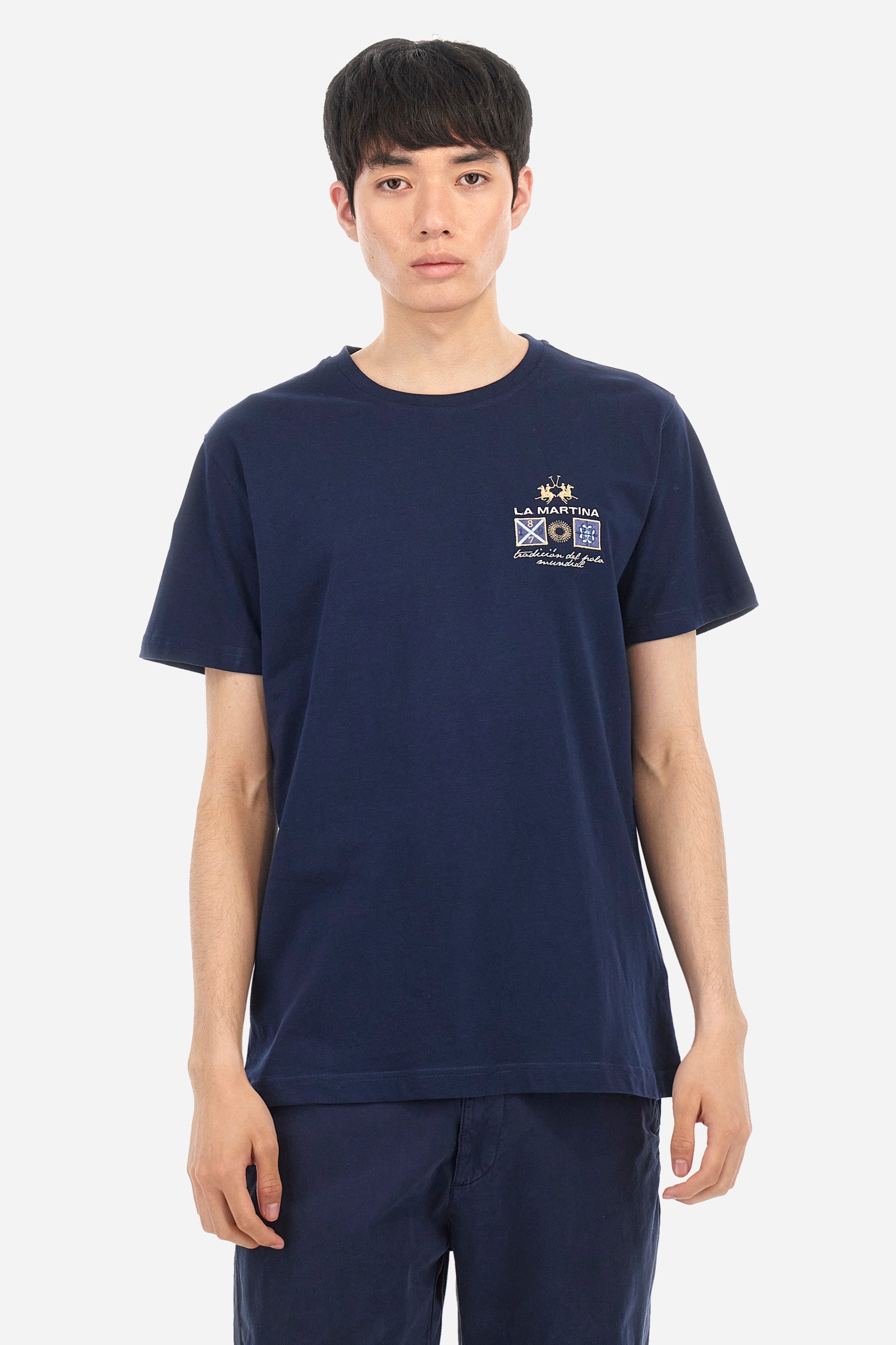 Baumwoll-T-Shirt mit mehrfarbigem Logo - Anastasios