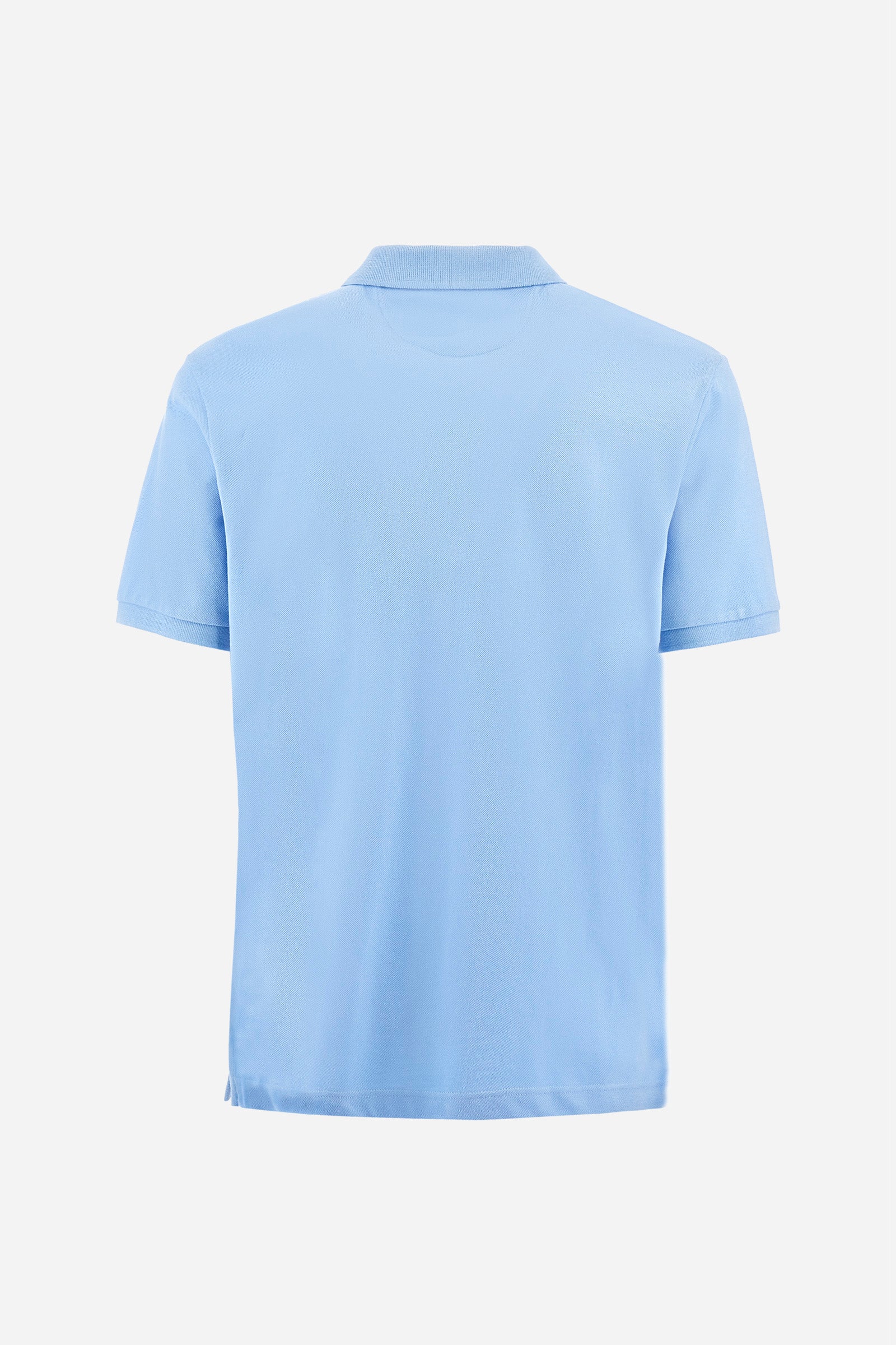 Men's plain-coloured, short-sleeved, regular-fit cotton polo shirt. Contrasting La Martina logo sewn onto the chest. This versatile garment goes perfectly with a pair of jeans from the collection. - Blue Bell
