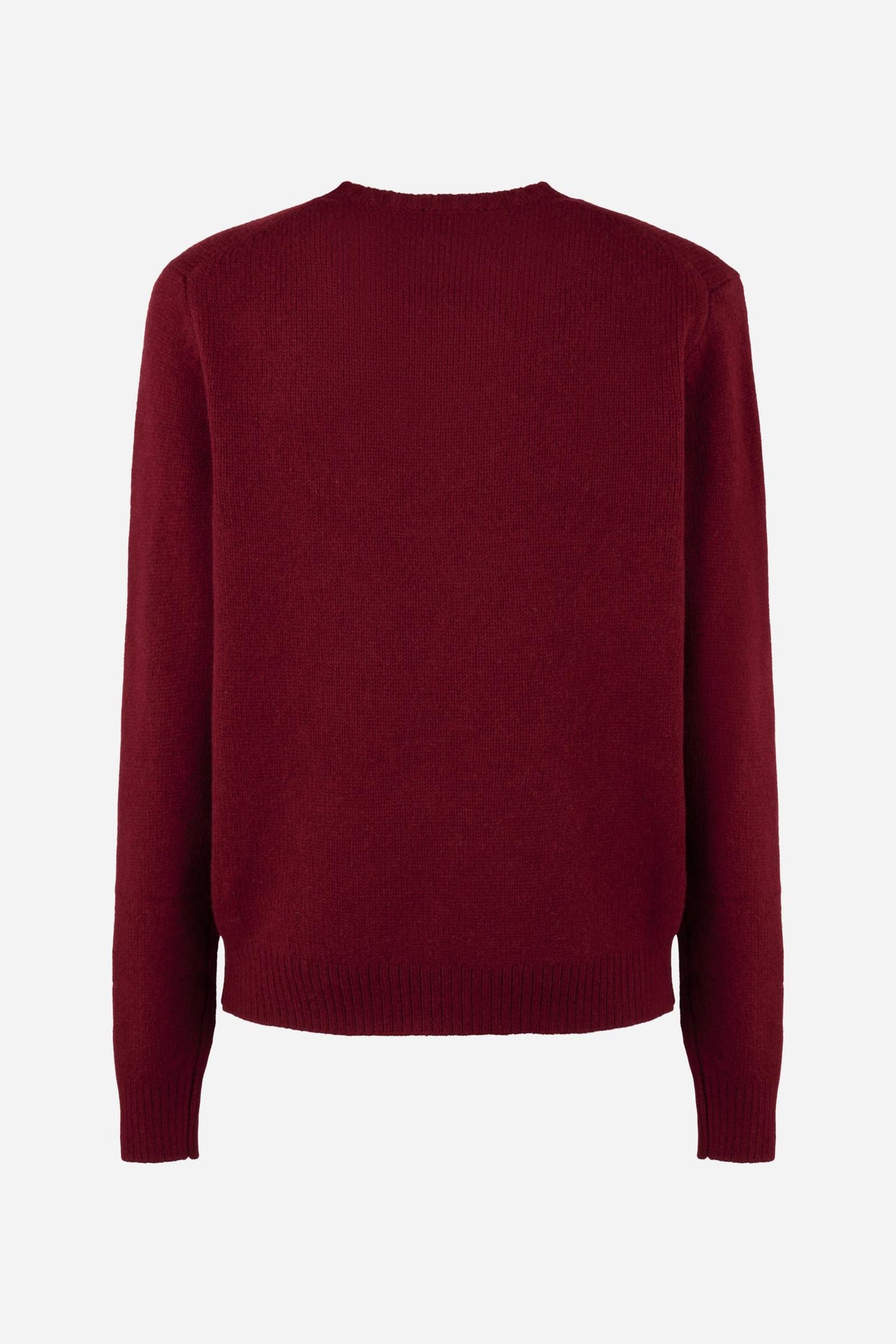 Men's long-sleeve Merino wool sweater with a soft, warm feel, regular fit, ribbed crew neck, cuffs, hem, and a 3D embroidered logo on the chest. - Port Royale
