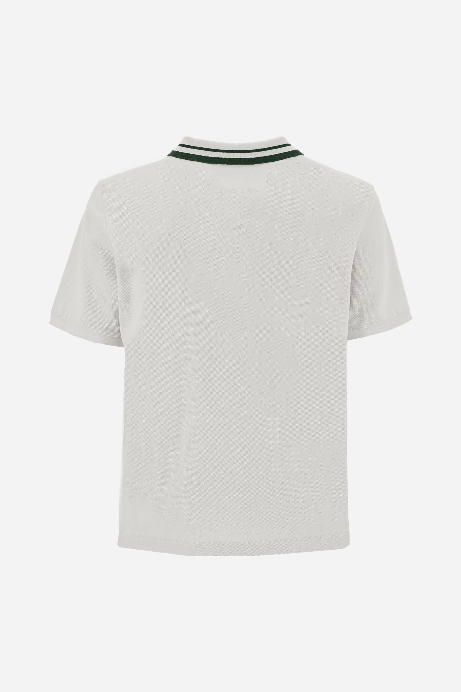 Men’s short-sleeve cotton piqué polo shirt with a new contemporary fit. Embroidered maxi logo and bold colour contrasts define the style. - Optic White                                                                                                                                                                                                                                                                                                                                                                         