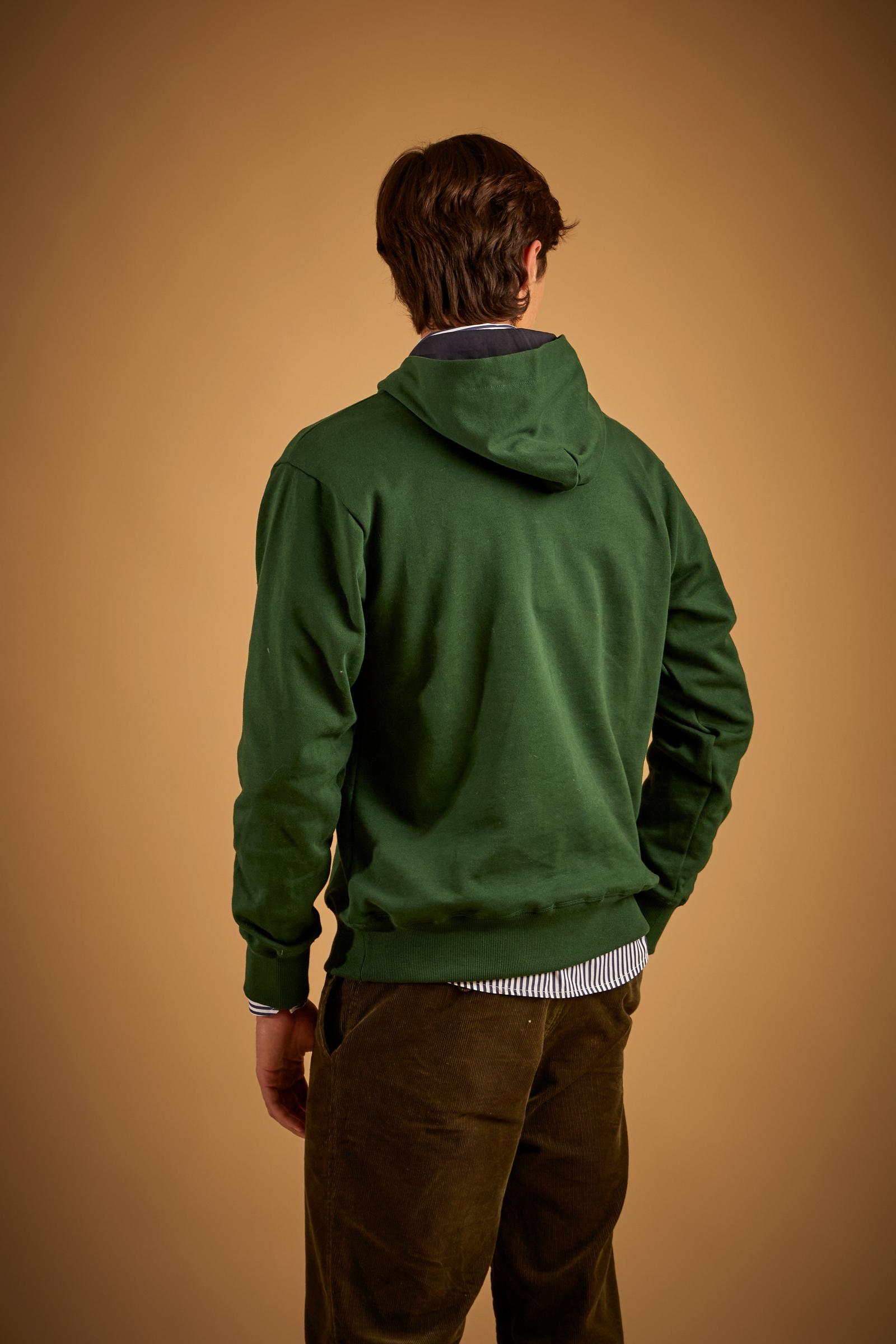 Men's brushed cotton hooded sweatshirt Match Polo - Denny