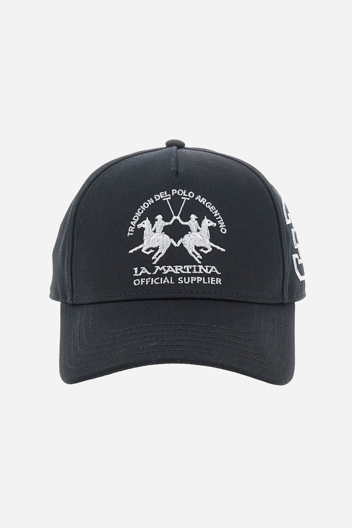 Unisex cotton twill baseball cap with team logo on the front.            - Black/Silver                                                                                                                                                                                                                                                                                                                                                                                                                                         