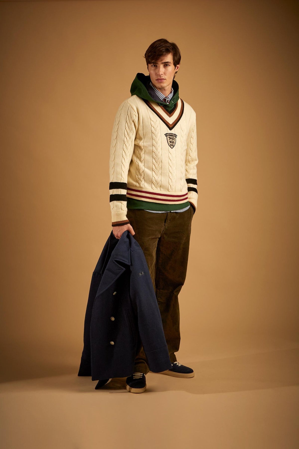 Men's cable knit sweater in Lambswool - Eddie