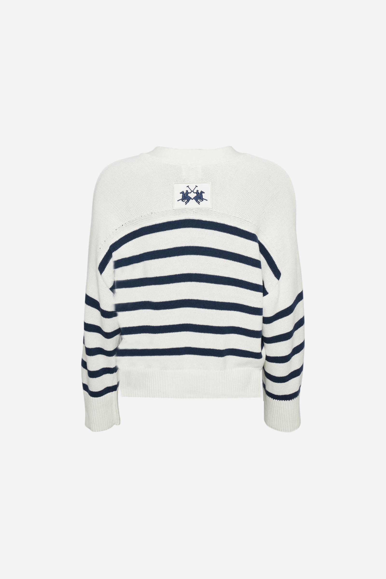 Women’s striped cotton cardigan - Cesaria