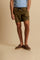 Men’s solid nylon mid-length swim shorts. Regular fit with elasticated waistband, adjustable drawstring, back pocket and embroidered logo. - Burnt Olive                                                                                                                                                                                                                                                                                                                                                                        