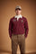 Men’s long-sleeve polo in heavy pure cotton jersey with textured fabric, hidden placket, ribbed cuffs, and heritage British polo graphic for a classic, clean fit. - Red Dahlia