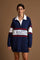 Women's oversized cotton sweatshirt with college stripes - Dione