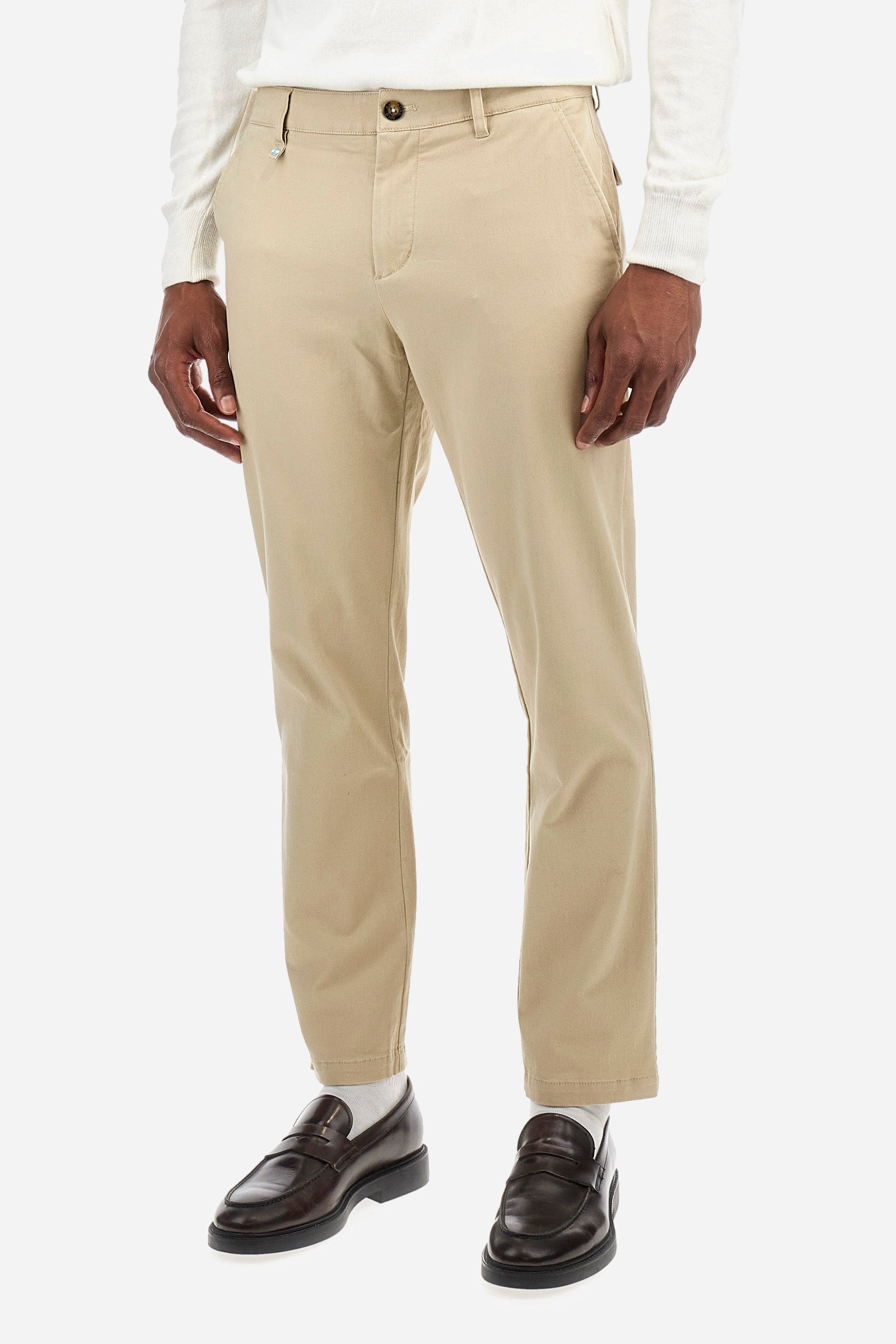 Regular fit stretch cotton chinos - Zenovio