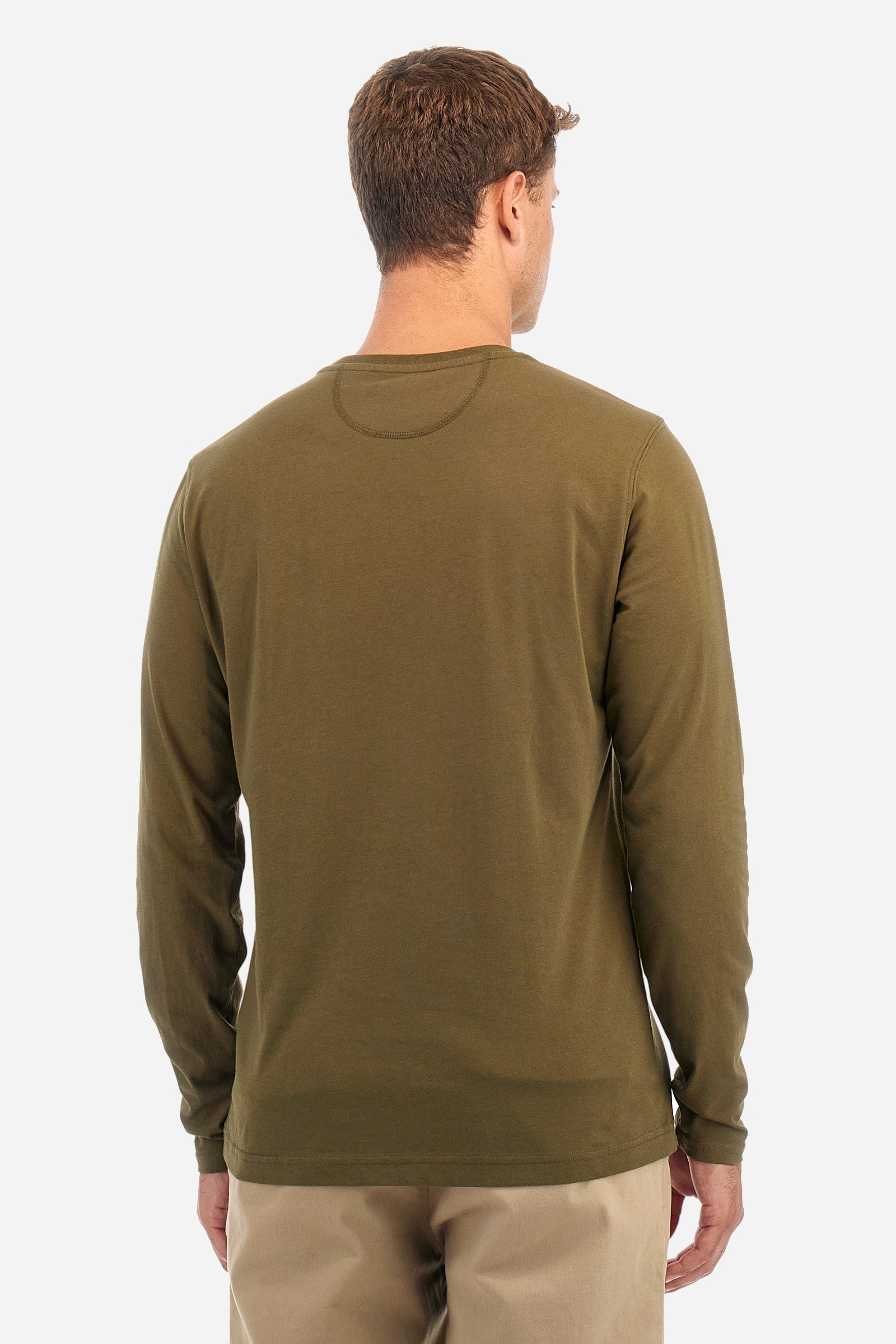 Regular-fit long-sleeved T-shirt in cotton - Zephan