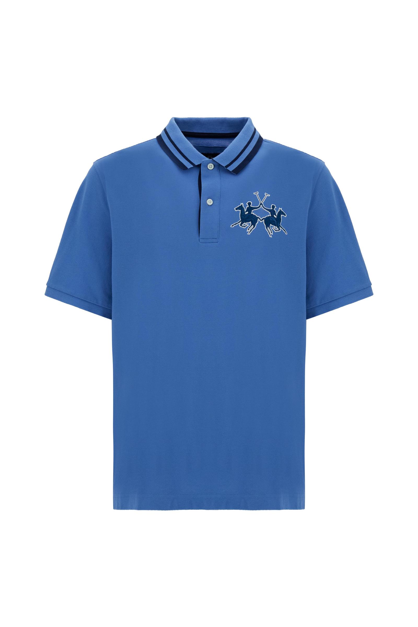 Men’s short-sleeve piqué polo shirt with 3D maxi logo – Coty