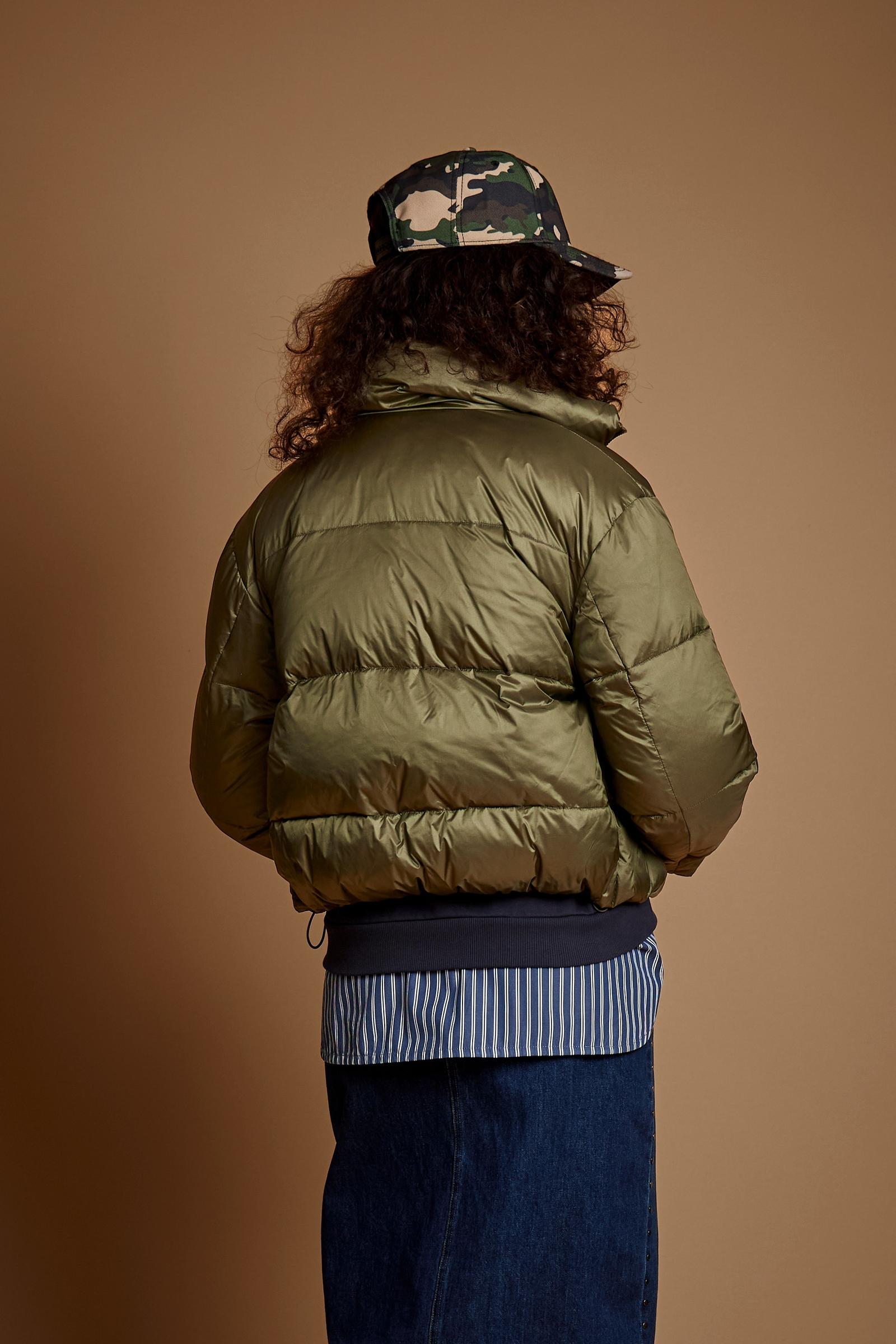 Women's iridescent nylon down jacket padded with feathers - Deborah