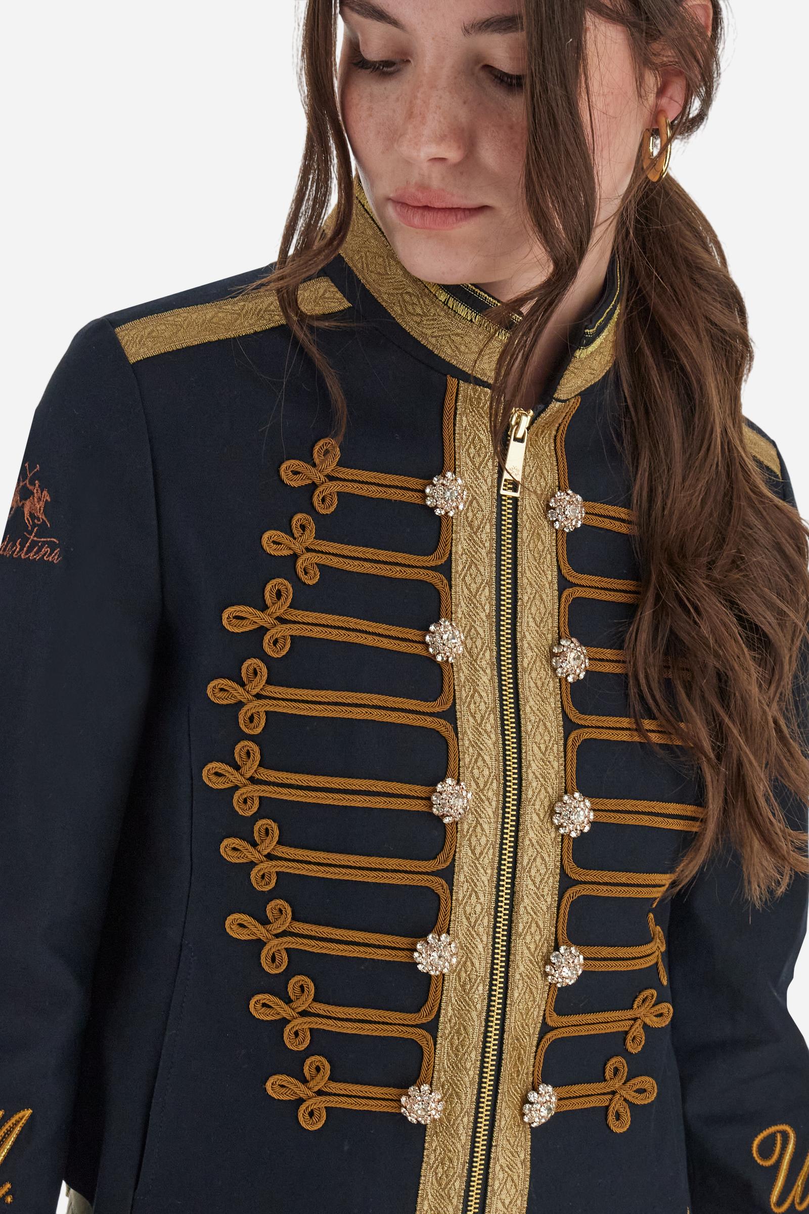 Saco de sarga de algodón para mujer con adornos - Beatriz