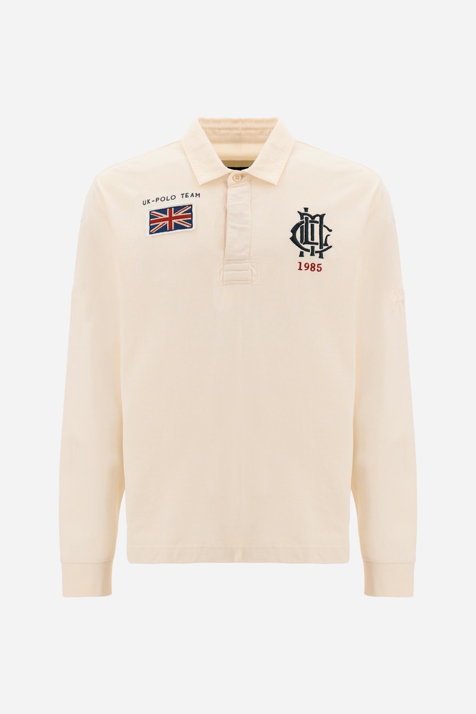 Men's long sleeve cotton polo UK Polo Team - Desiderio