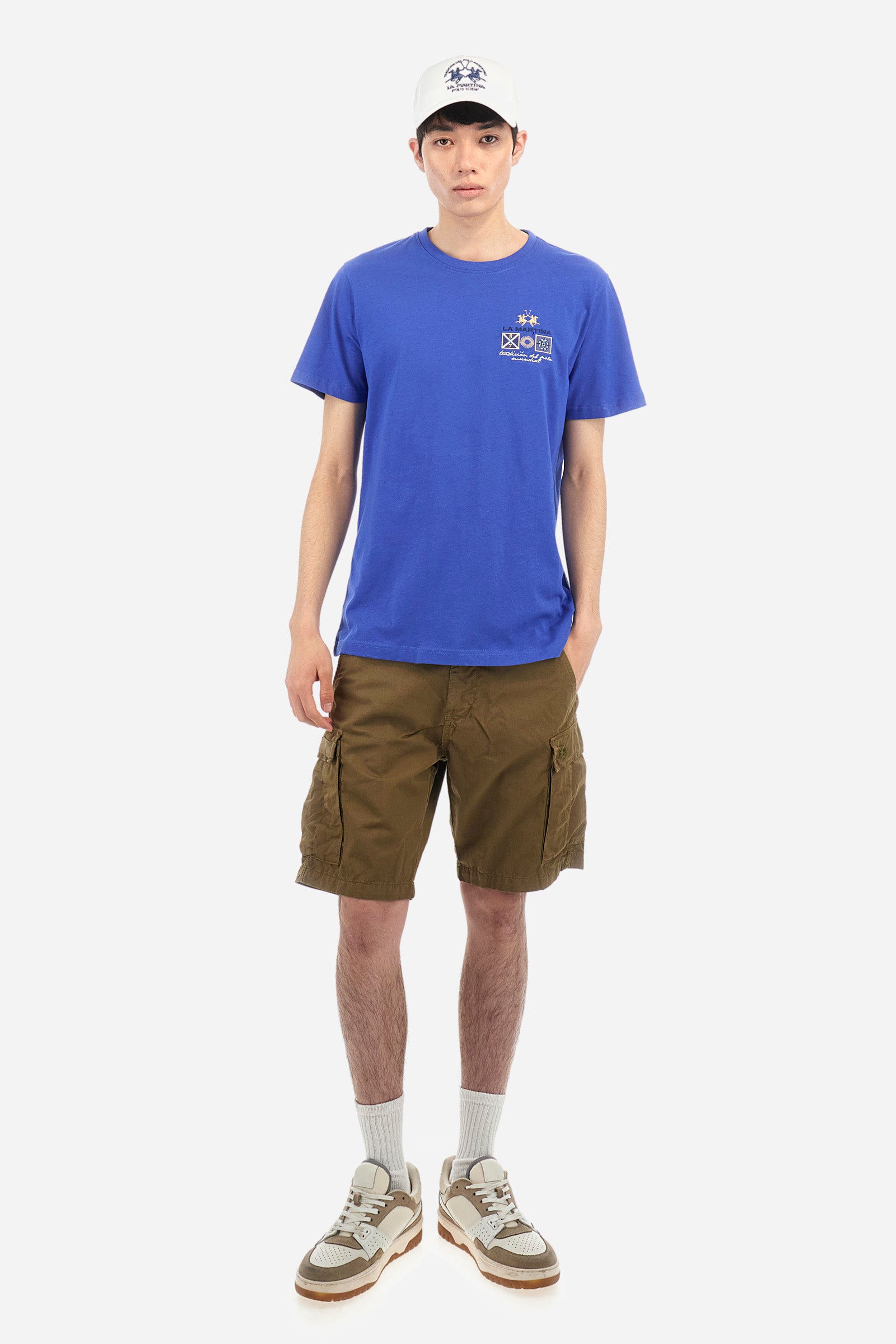 Cotton T-shirt with multicolor logo - Anastasios