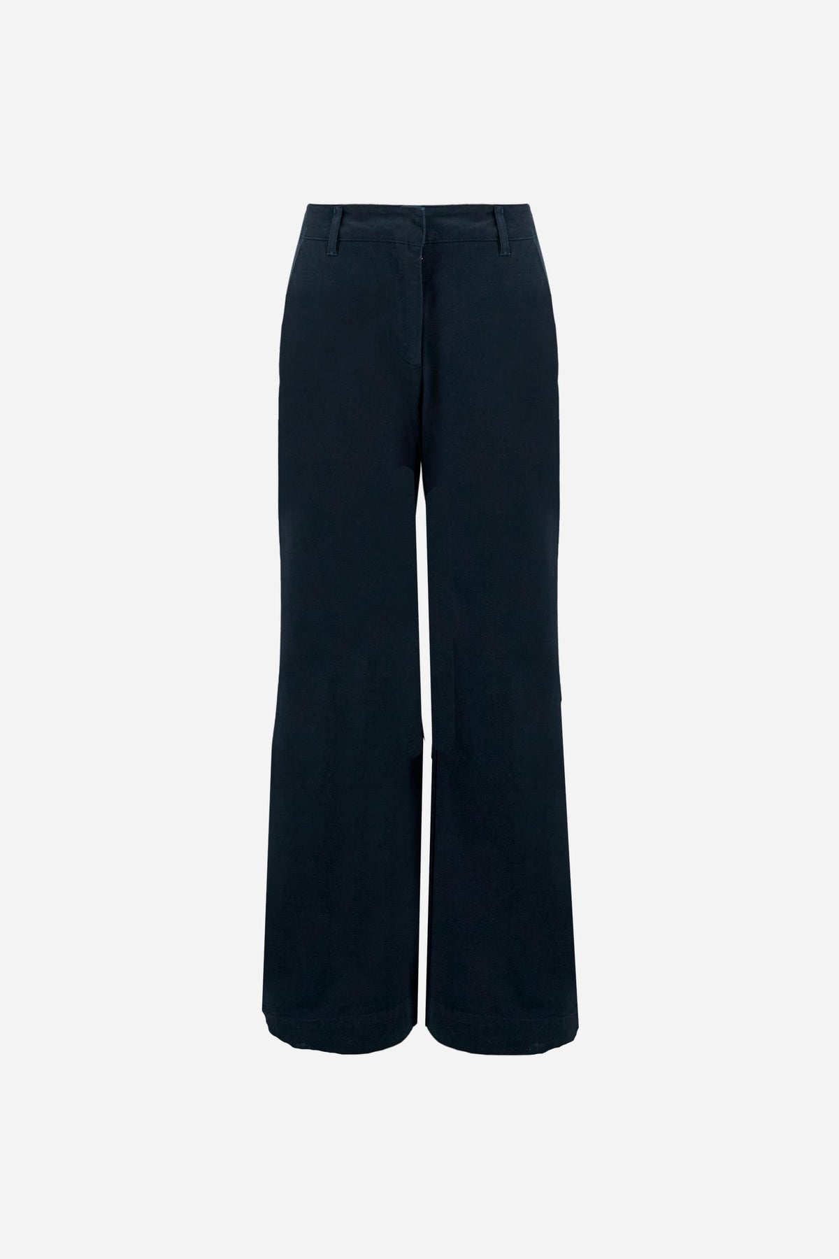 Damenhose mit weitem Bein aus Baumwoll-Twill – Ester