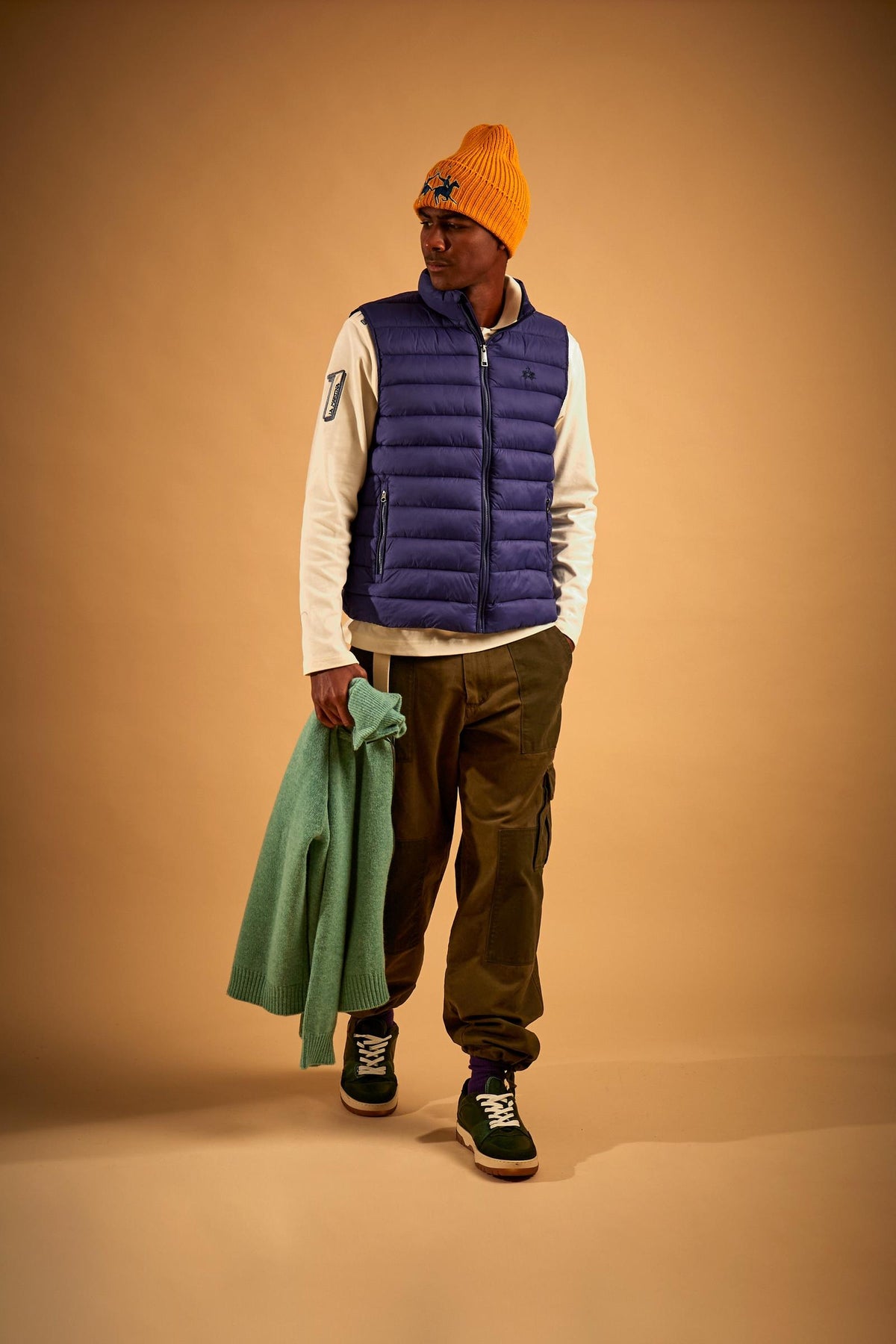 Men's sleeveless nylon down jacket with small logo - Damir
