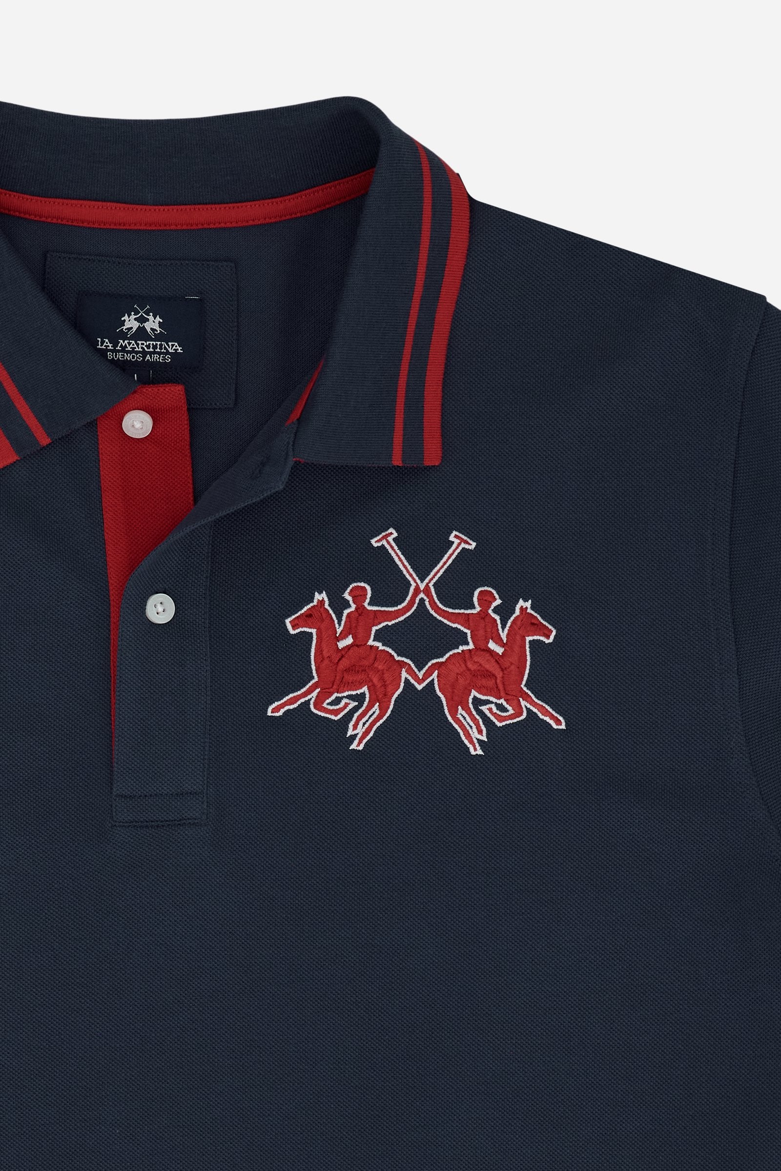 Men’s short-sleeve piqué polo shirt with 3D maxi logo – Coty