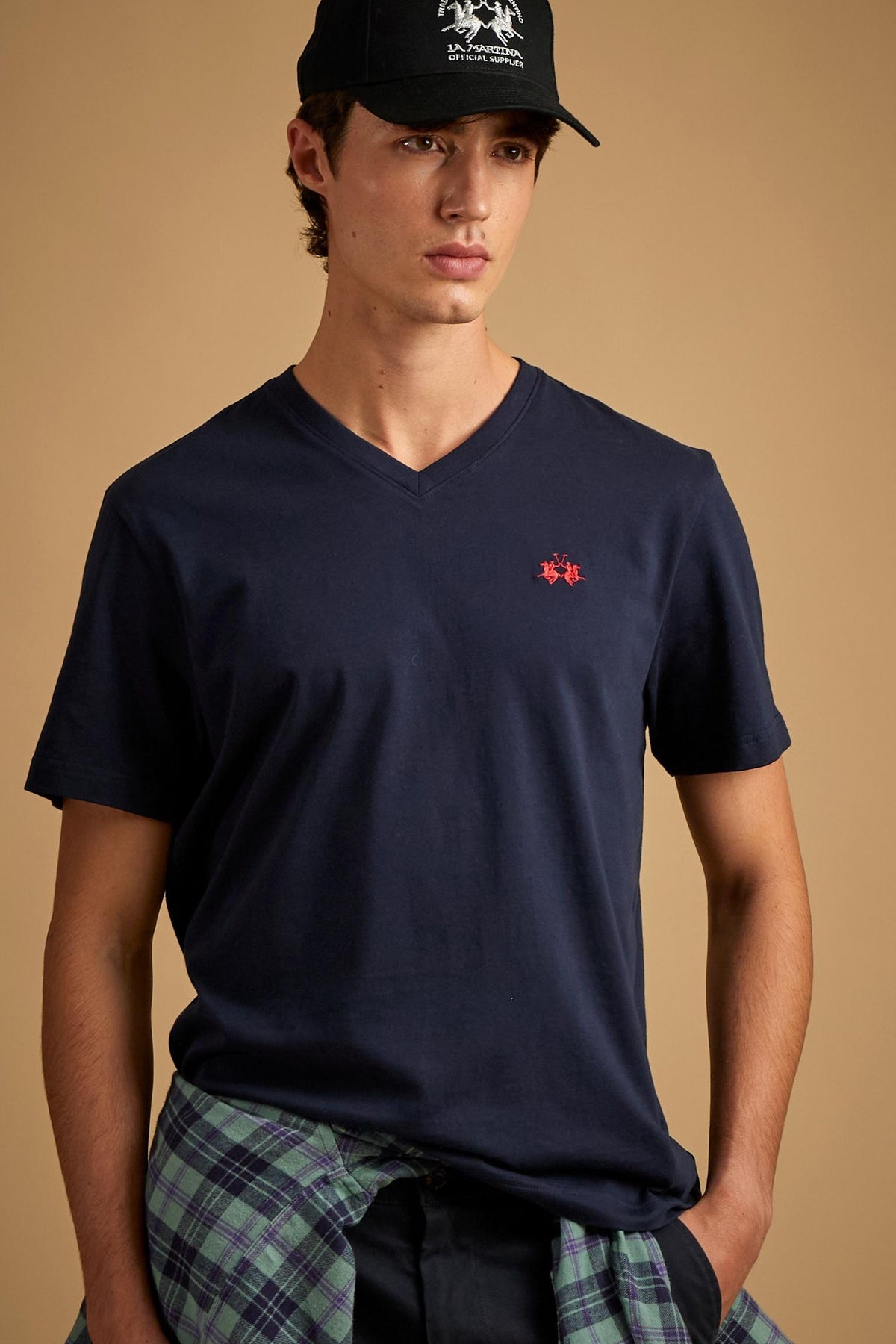 Men's short sleeve V-neck T-shirt regular fit - Diego