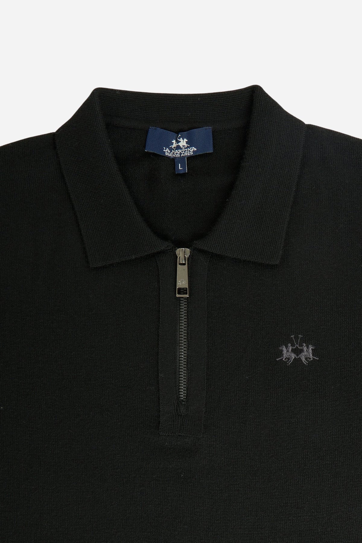 Men's sweater with zip neck merino wool - Edric