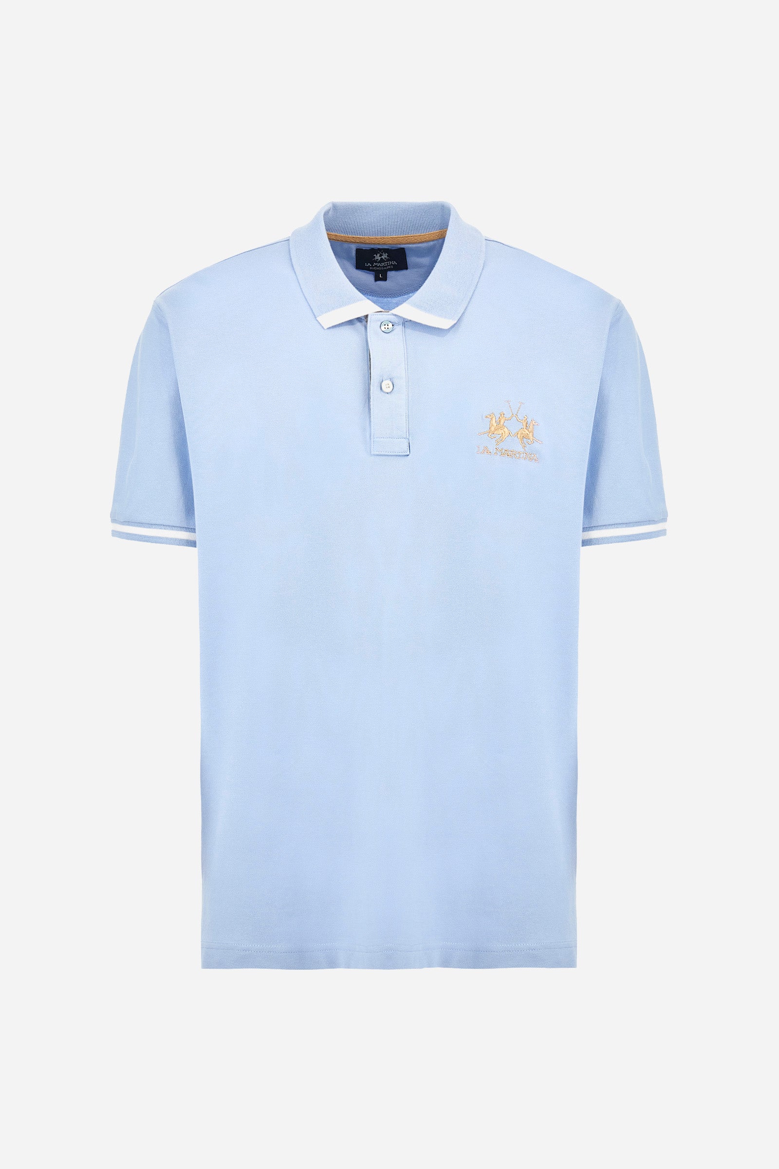 Stretch-Polo mit Kontrastdetails - Akihiro